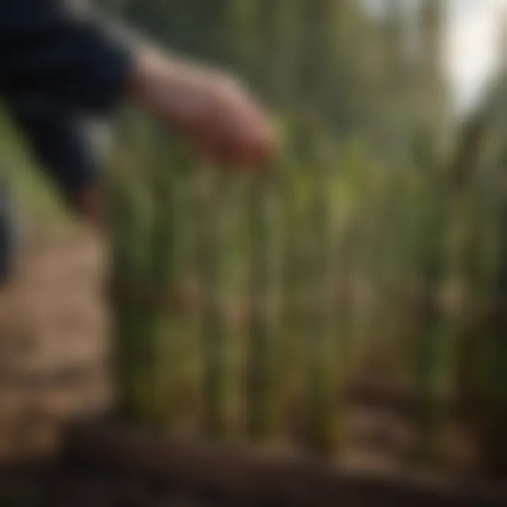 Healthy asparagus crop in full bloom