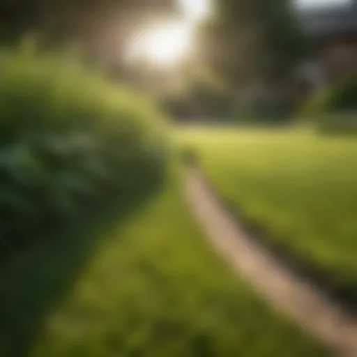 Lush green lawn in sunlight