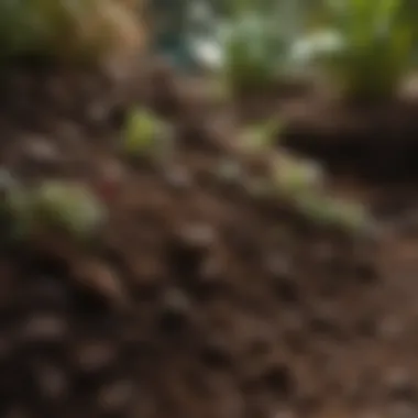Exploring Soil Composition for Potted Plants Close-up of rich garden soil showcasing texture and composition