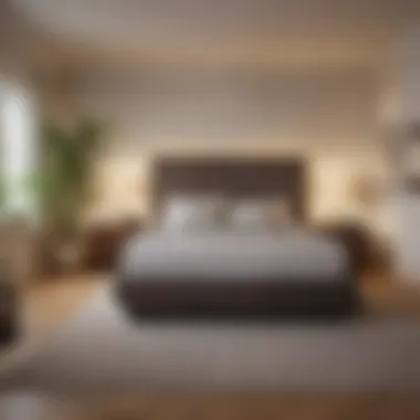Creative Layout for Full-Size Bed in Limited Room Space Creative layout showcasing a full-size bed maximizing limited room space