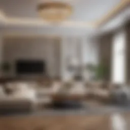Elegant living room layout showcasing spacious design