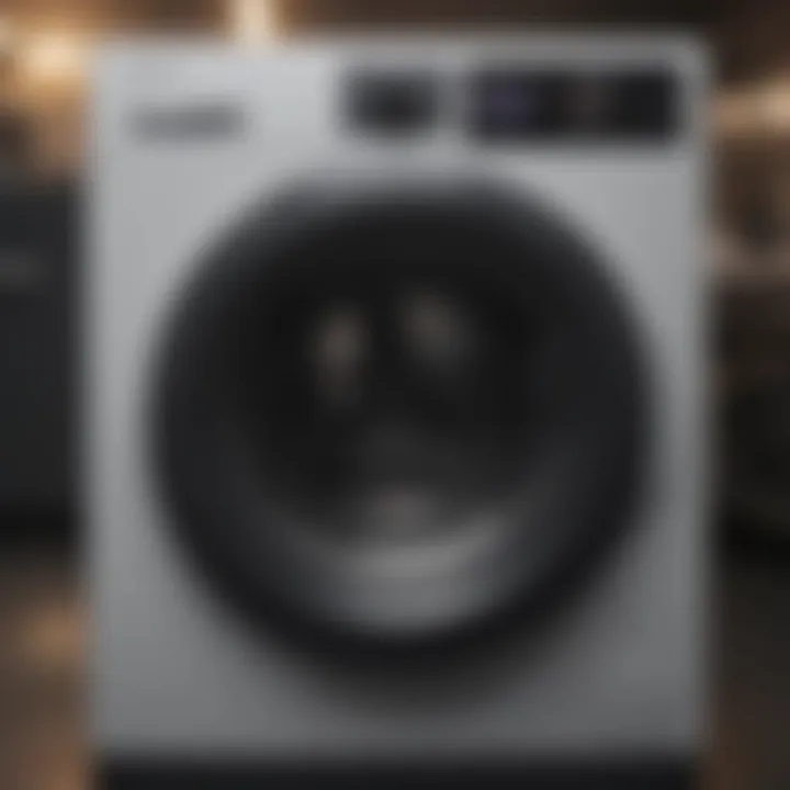 Temperature dial on washing machine set for optimal black clothing care