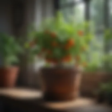 Lush tomato plants thriving in pots