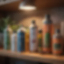 A variety of indoor bug killers displayed on a shelf