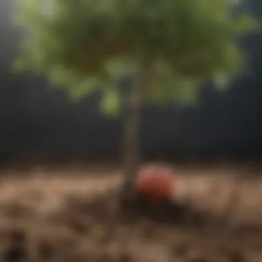 A young apple tree showing signs of healthy growth