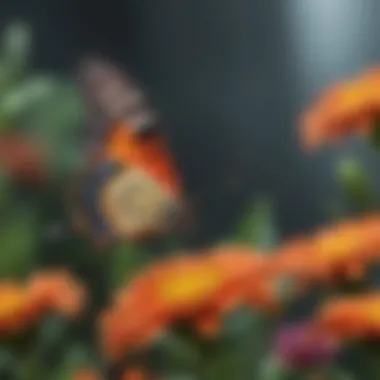 Butterfly on a Vibrant Flower A butterfly perched on a bright bloom, exemplifying the beauty of pollinators in action.