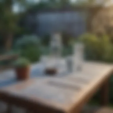 Variety of frost cover materials displayed on a garden table