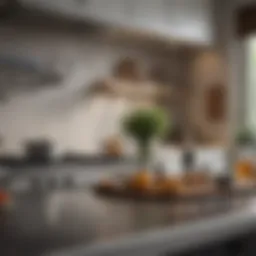 Elegant kitchen counter arrangement with organized tools and decor