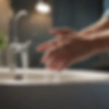 Garments being gently hand washed in a basin