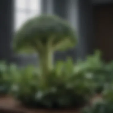 Pristine broccoli plant showcasing intricate details