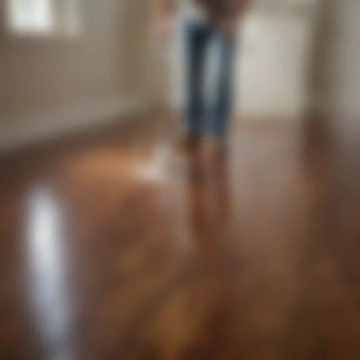 Applying a protective coat to freshly refinished hardwood floors