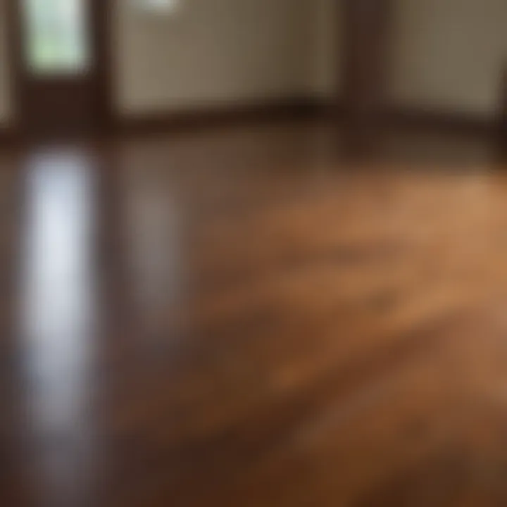 Before and after comparison of hardwood floor refinishing.