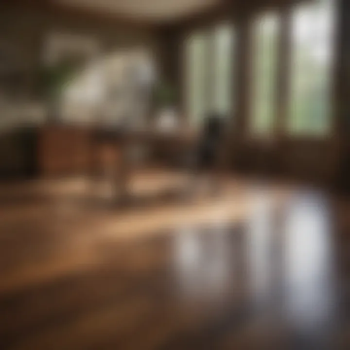 A well-organized workspace set up for refinishing hardwood floors.