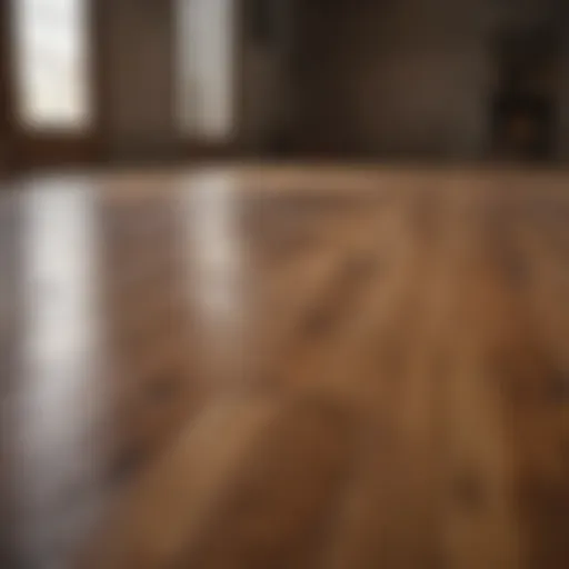 Shiny hardwood floor before wax removal