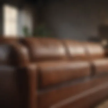 Leather couch with restored look