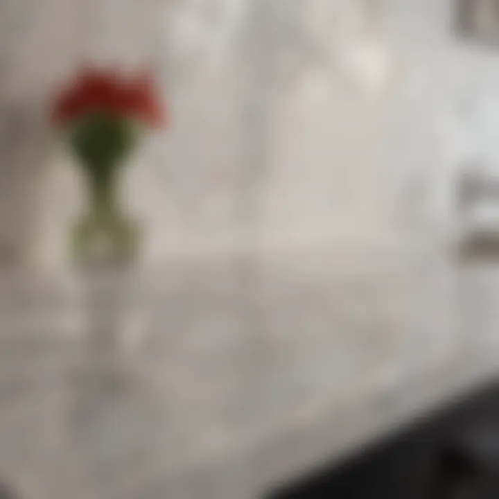 Elegant marble tile countertop