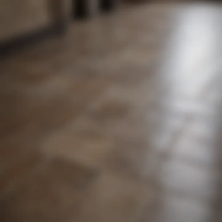 Gleaming tile floor after thorough grout cleaning