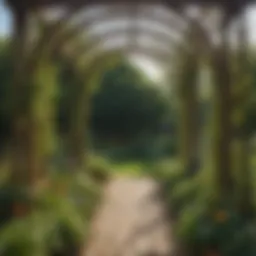 Innovative Veg Garden Layout Idea with Trellis Archway