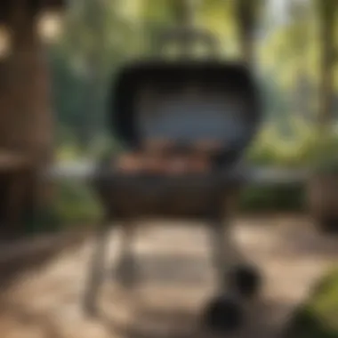 Rustic Charcoal Grill in a Natural Setting