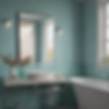 Color palette for a seaside bathroom showcasing ocean hues