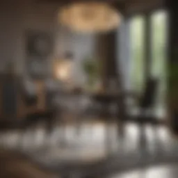 Stylish compact dining table in a modern interior