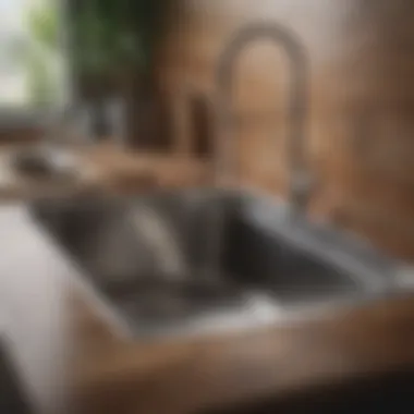 Shiny stainless steel sink after cleaning