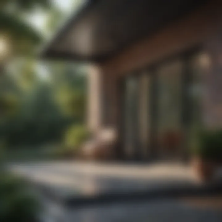 Sleek glass canopy in a minimalist front porch