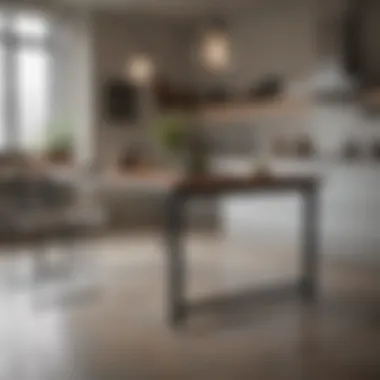 Sleek and modern kitchen island dining table with minimalist design