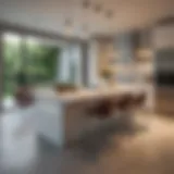 Sleek and modern kitchen island with seating