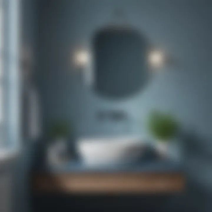 Soothing Blue Hues for Small Bathroom Tranquility