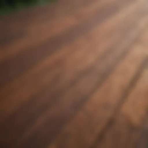 Well-stained wooden deck showcasing rich color and texture