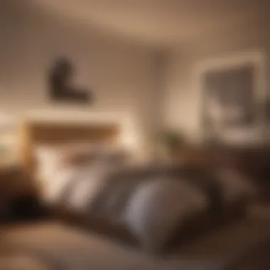 Cozy bedroom illuminated by innovative lighting techniques