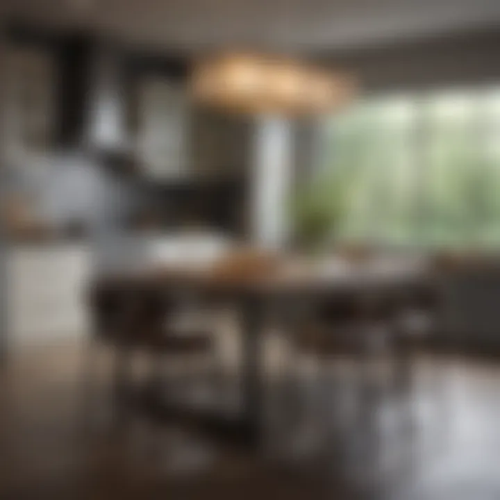 Stylish kitchen island dining table with chic decor accents