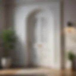 Elegant front white door with intricate design