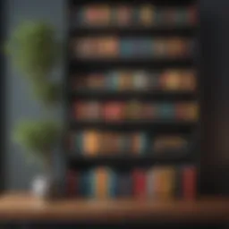 A beautifully arranged bookshelf with color-coordinated books