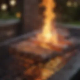 A well-lit barbecue grill showcasing vibrant flames