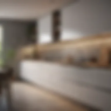 Stylish wall-mounted cupboard in a modern kitchen