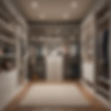 Color-Coordinated Clothing Arrangement Stylishly organized walk-in closet with color-coordinated clothing