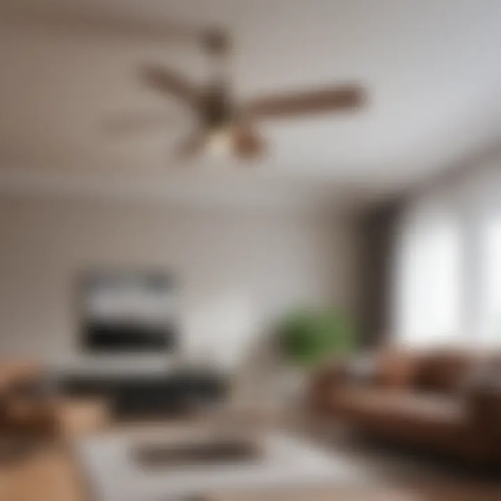 An elegant ceiling fan in a modern living room