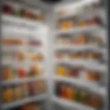 Organized fridge with clear labels showcasing various food items