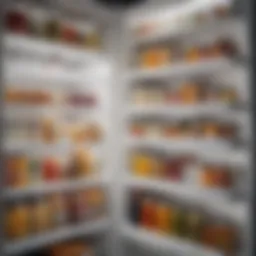 Organized fridge with clear labels showcasing various food items