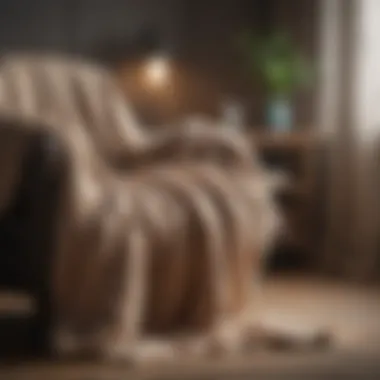 Cozy Blanket on Armchair Cozy blanket folded neatly on a plush armchair