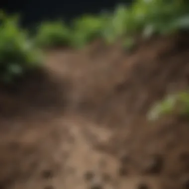 Nutrient-Rich Soil Enhanced by Lime Healthy soil with rich nutrients and lime application