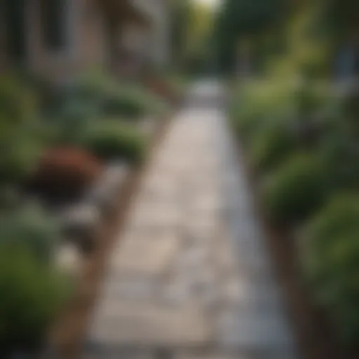 Elegant stone pathway leading to a front door