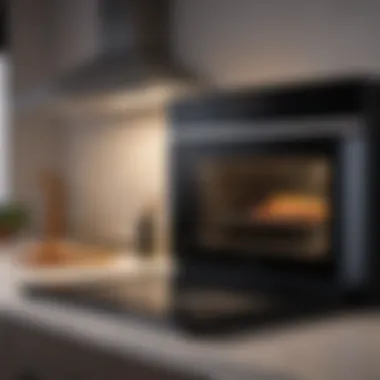 A smart counter oven showcasing multiple cooking functions