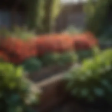 Close-up of plants thriving in a covered raised bed