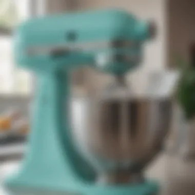 Close-up of the iconic Tiffany Blue color on the mixer