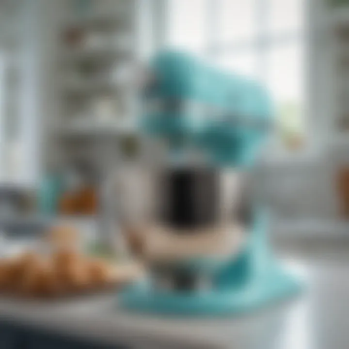 Elegant Tiffany Blue Kitchen Aid Mixer on a countertop