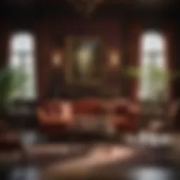Elegant traditional painting in a living room setting, showcasing rich colors and intricate details.