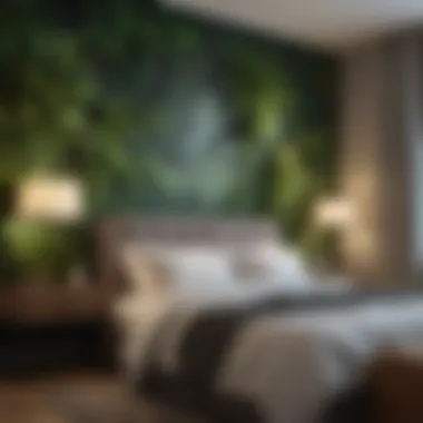 Nature's Tranquility Botanical wallpaper in a contemporary bedroom